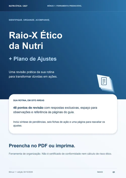 Capa do bônus Raio-X Ético da Nutri e Plano de Ajustes